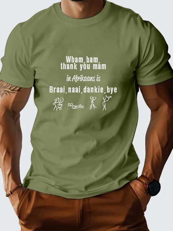 Thank You Ma'Am. Men'S Short-Sleeved Shirt for Spring And Summer.