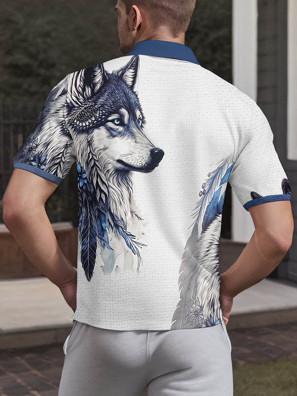 Men's Sportswear 3D Printed Shirt Official Work Street Polyester Short Sleeved.