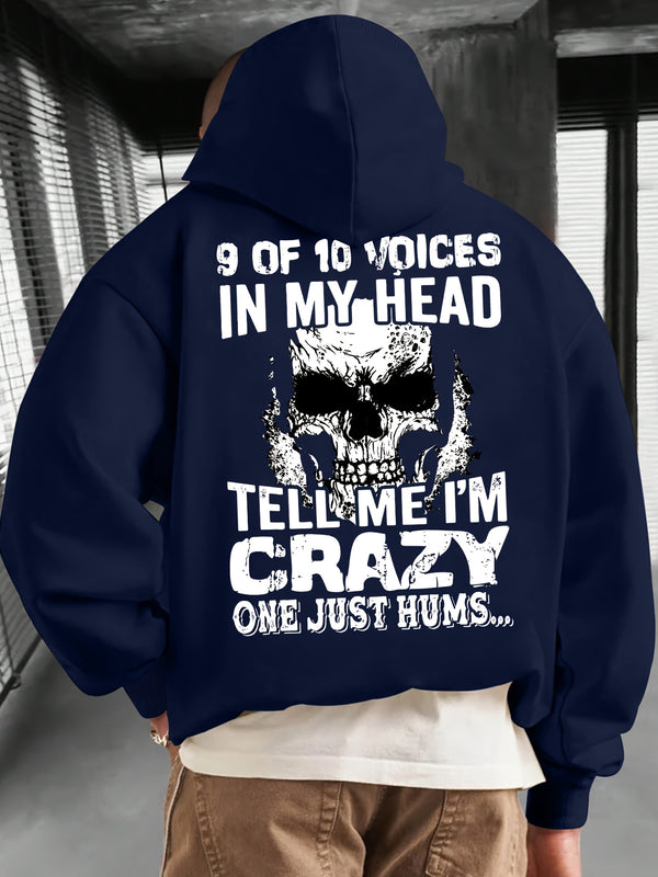 Men's "Skull" Print Hooded Sweatshirt.