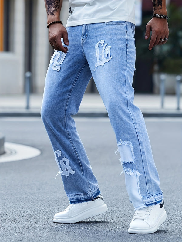 Men's Casual Washed Denim Jeans.