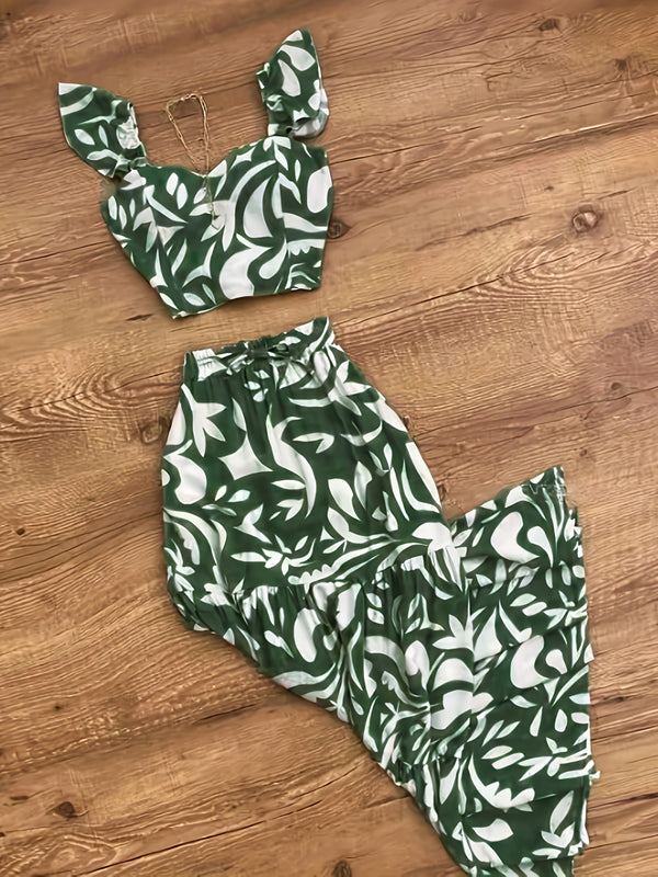 Women's Two-Piece Set, Spring/Summer Casual Elegant Style.