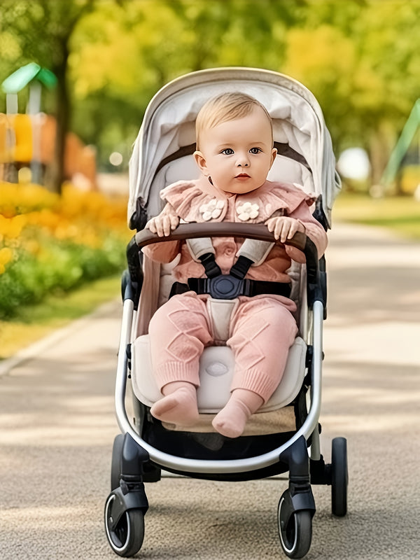 Infant Baby Girl Ruffle Collar White Floral Embroidery Cardigan.