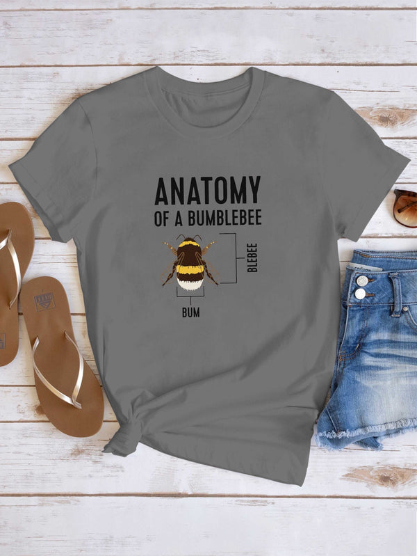 Women's Pure Bumblebee Anatomy Print T-Shirt.