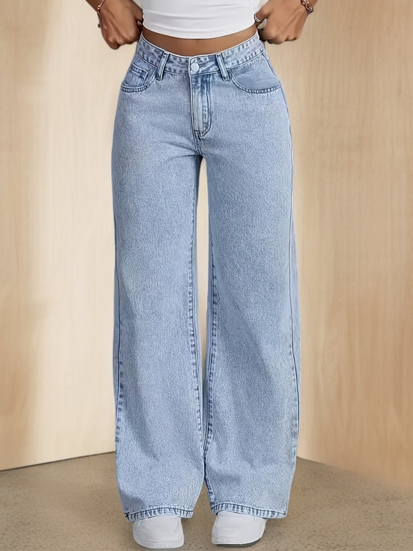 Trendy Light-Wash Loose-Fit Jeans for Women.