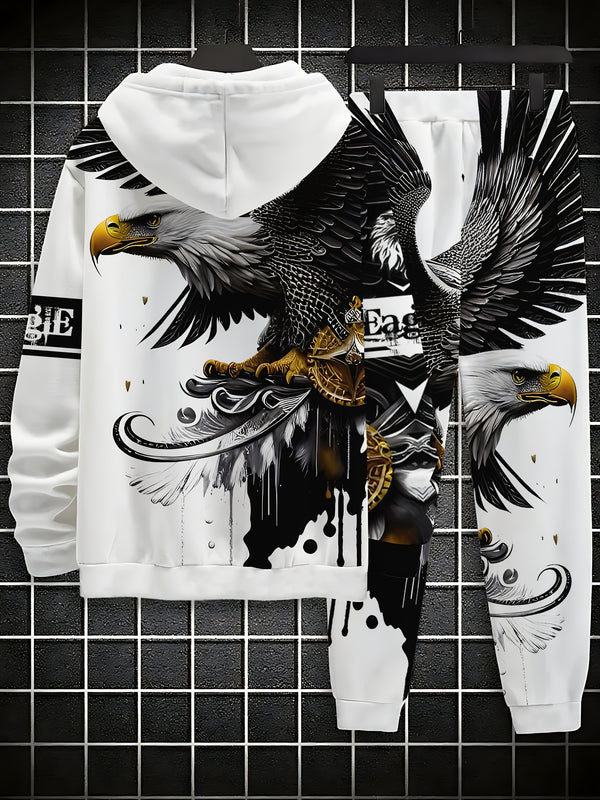 Autumn Casual 3D Print Animal Eagle, Cool Style Long Sweatshirt.