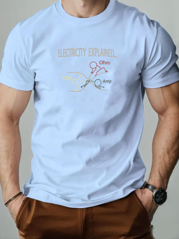 Men's "Electricity Explained" Graphic T-Shirt.