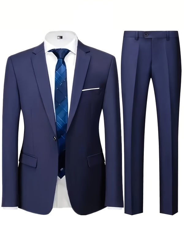 Men's Two-Piece Suit Set, Including Jacket and Trousers.