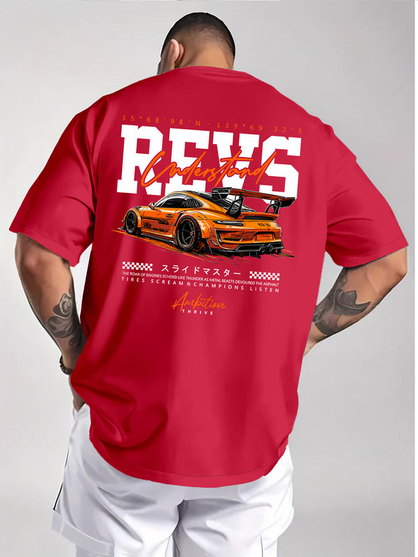 Men's Summer Back Print T-Shirt.