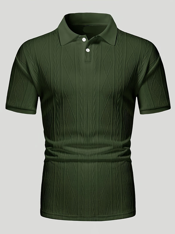 Men's Summer Textured Jacquard Casual Top, a Classic Business Polo Shirt.