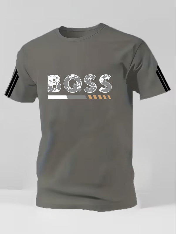 Men'S Easy Letter Print Sports T-Shirt.