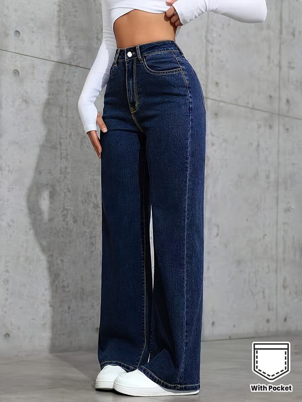 Women's Loose-Fit Stretch Straight-Leg Jeans.