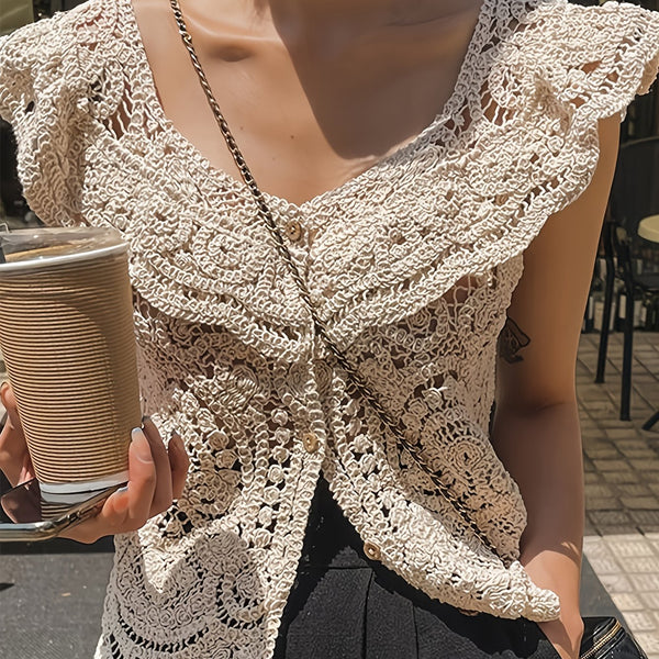 Women’s Solid Color Button Front Blouse.