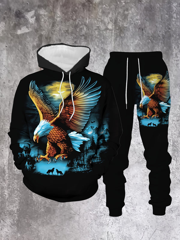 Men's Hoodie and Sweatpants 2pcs Set for Winter.