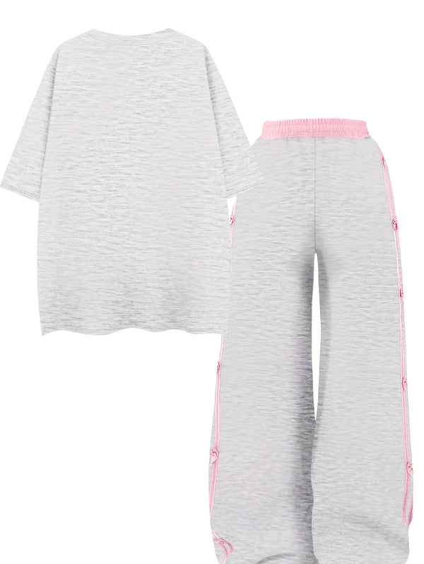 Women's Casual Round Neck Y2K Style Butterfly Print Short Sleeve T-Shirt.