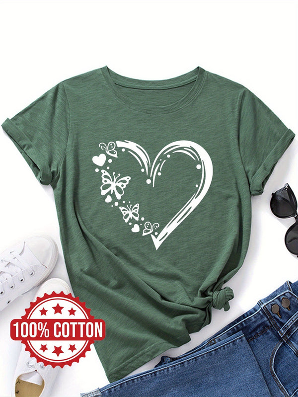 Women's "Love and Butterflies" Graphic T-Shirt.