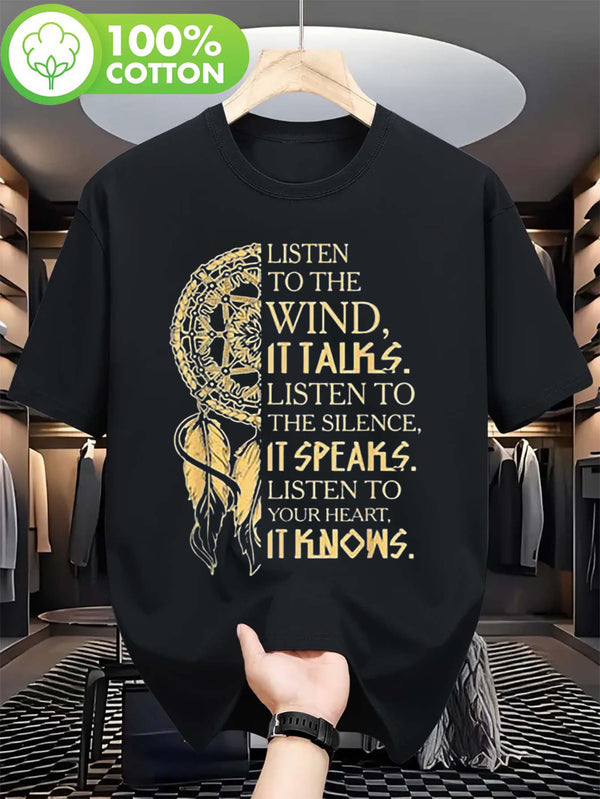 Men's Native American Inspired Cotton T-Shirt.