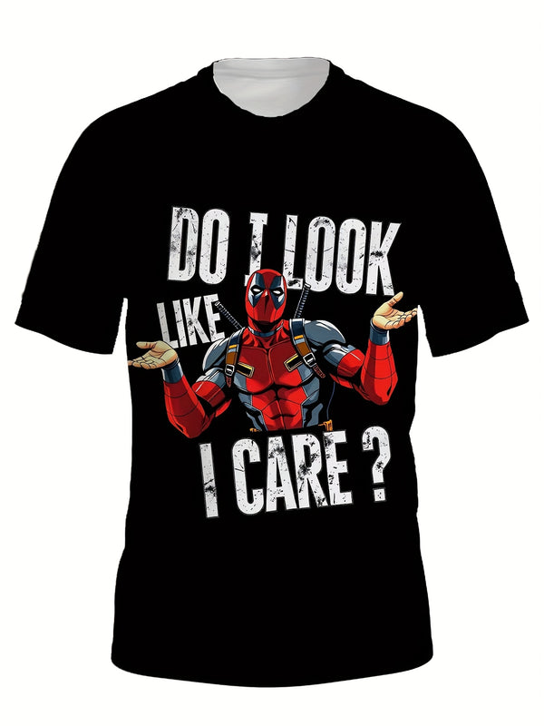 Men's Marvel Deadpool Graphic T-Shirt - Black Casual Streetwear Tee.