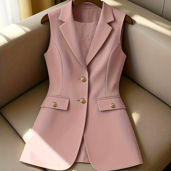 Ladies New Spring, Autumn And Winter Business Elegant Lapel Suit Vest.