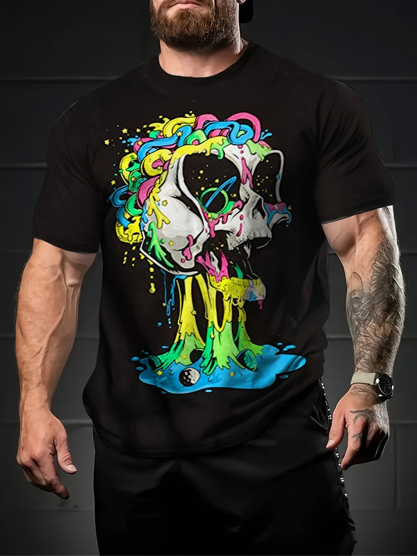 Blind Box Set of 5 Men's 3D Skull Halloween Print Random T-Shirts.