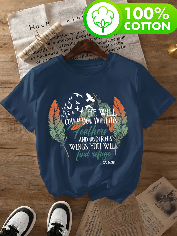 Women's T-Shirt with Psalm 91 Design.