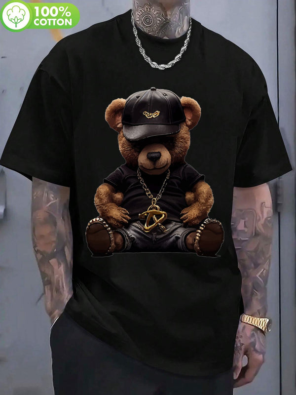 Men’s Black T-Shirt with Short Sleeves.