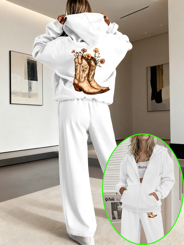 Women’s Graphic Print 2pcs Set, Hoodie & Pants.