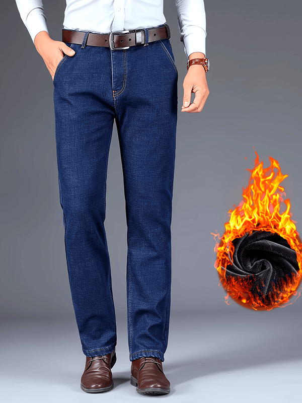 Jeans for Men's business straight stretch pants.