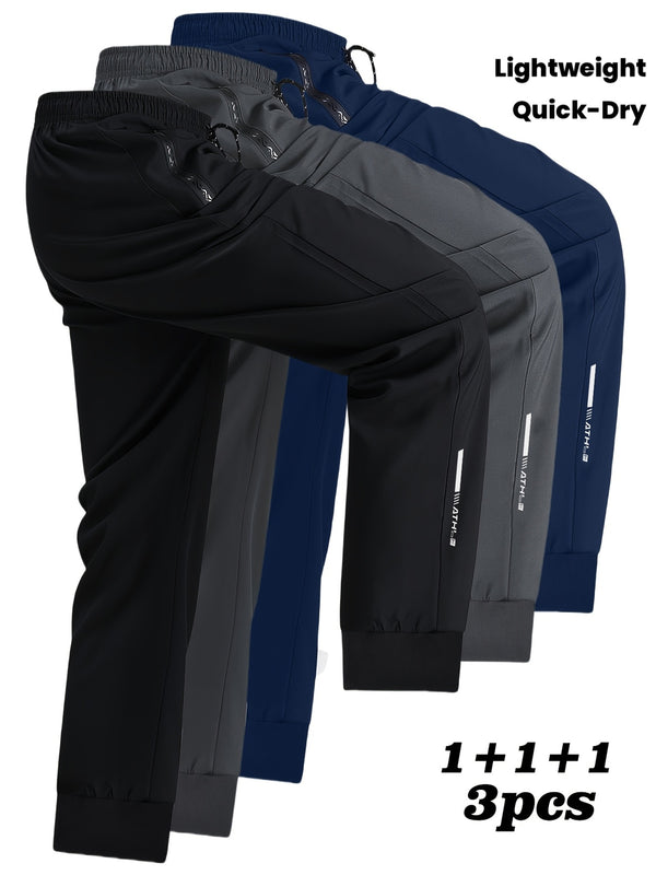 3pcs Men's Outdoor Quick-Dry Simple and Stylish Pants.