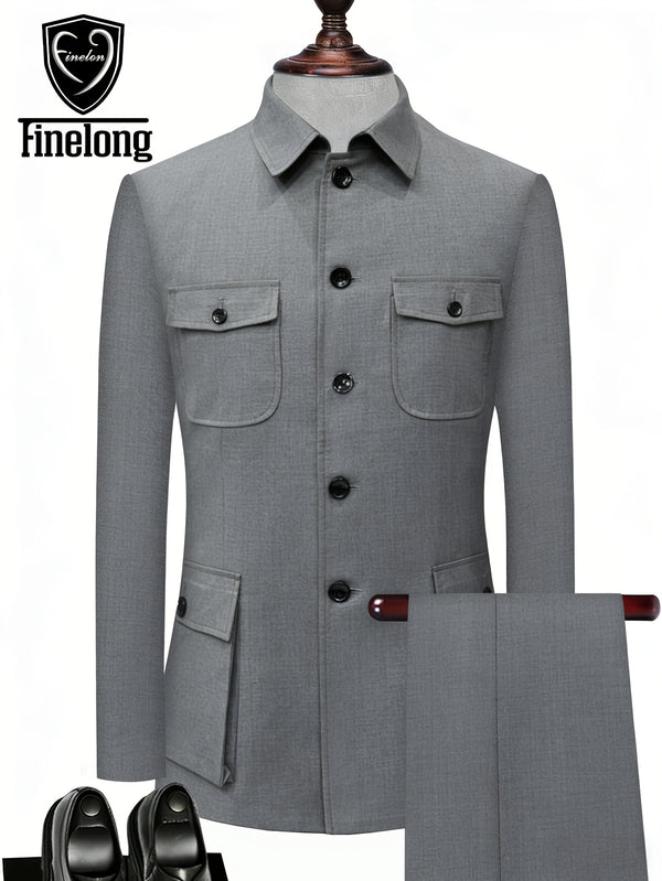 Men'S Formal Suit Set for Stylish Occasions, Jacket And Trousers.