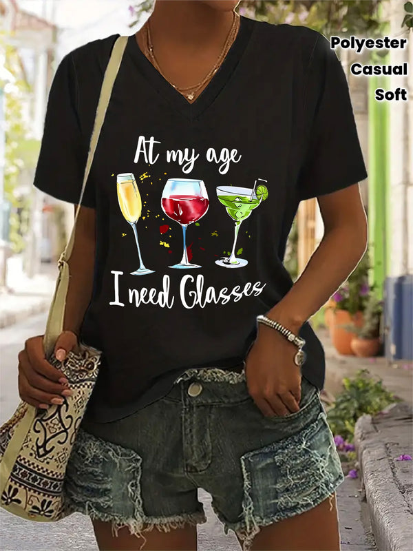 Women's Casual V-Neck T-Shirt.