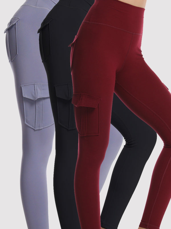 3pcs, Multiple Pieces, Thick Sports Pants for Women.