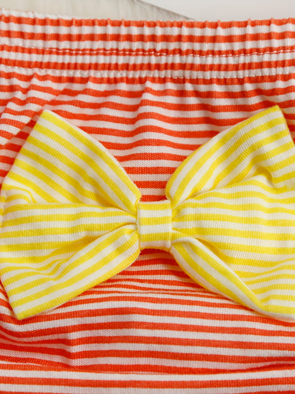 5pcs Random Delivery Baby Girl Soft Comfortable Shorts Bow Baby Waist Pants.