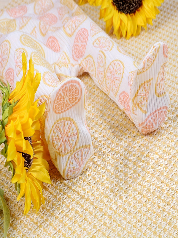 5pcs Baby Girl'S Floral Print Long Socks - Soft Cotton Ribbed Baby Pantyhose.