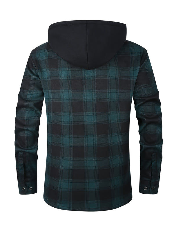 Men's Plush Flannel Shirt Jacket.