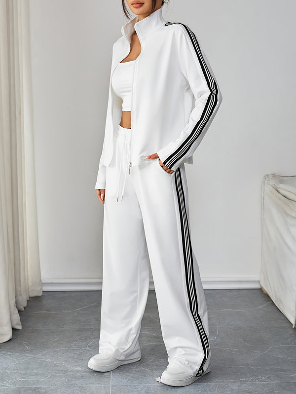 Women's 2pcs Set: Long-Sleeve Zipper Jacket and Long Pants.