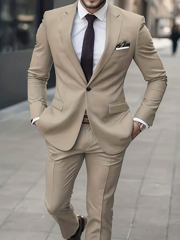 Men's 2pcs Suit, Consisting of a Blazer And Trousers.