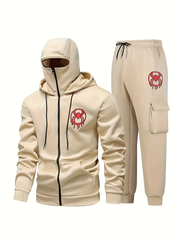 Men's Casual Hooded Sweatshirt & Jogger Set.