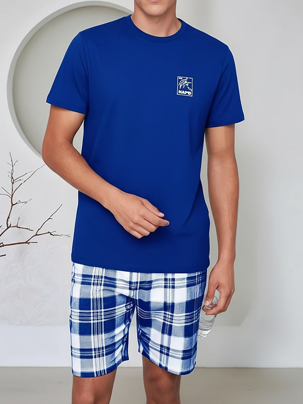 Men's Casual Minimalist Style Round Neck Short Sleeve T-Shirt.
