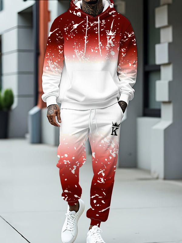 Men's Casual Sportswear Set - Fashionable American Letter.