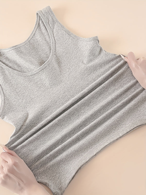 5pcs Plus-Size Women's Vest Set, Versatile Sleeveless Tank Tops.