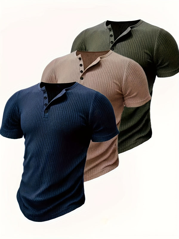 3pcs Men’s Short-Sleeved Fashion Trendy Top.