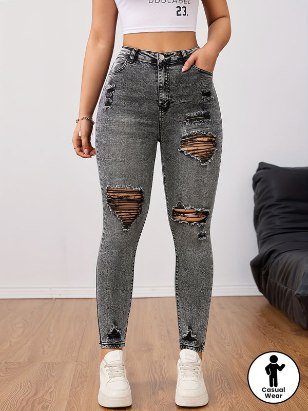 Women's Skinny Jeans - Stretchy Non-Belted Pants.