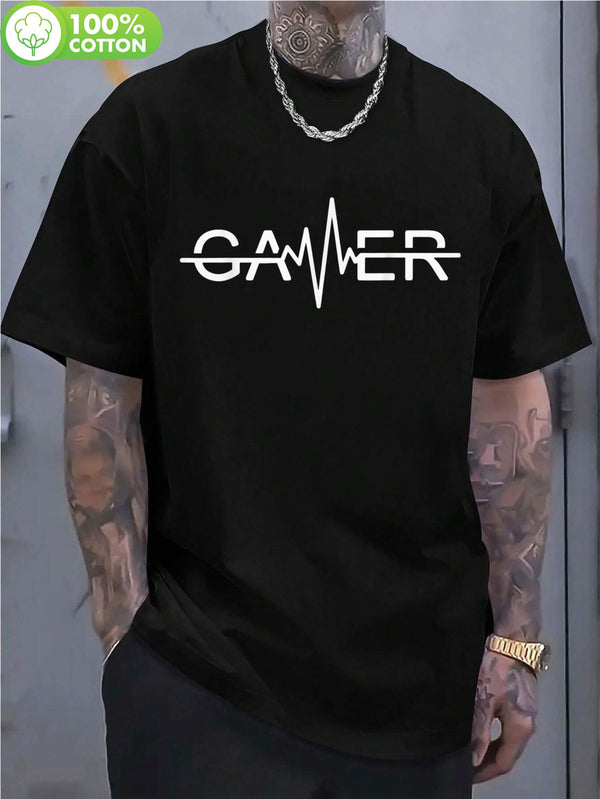 Men's Crew Neck Gamer Graphic T-Shirt.
