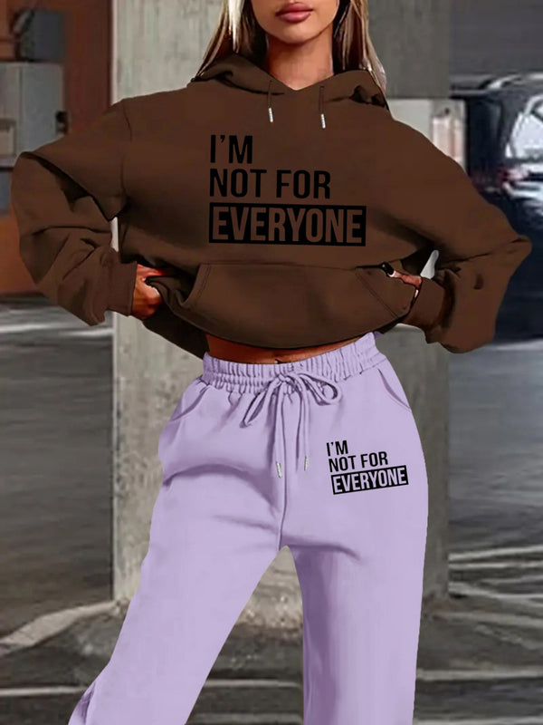 Women's European and American Fashion -Lined Hooded Sweatshirt and Pants.