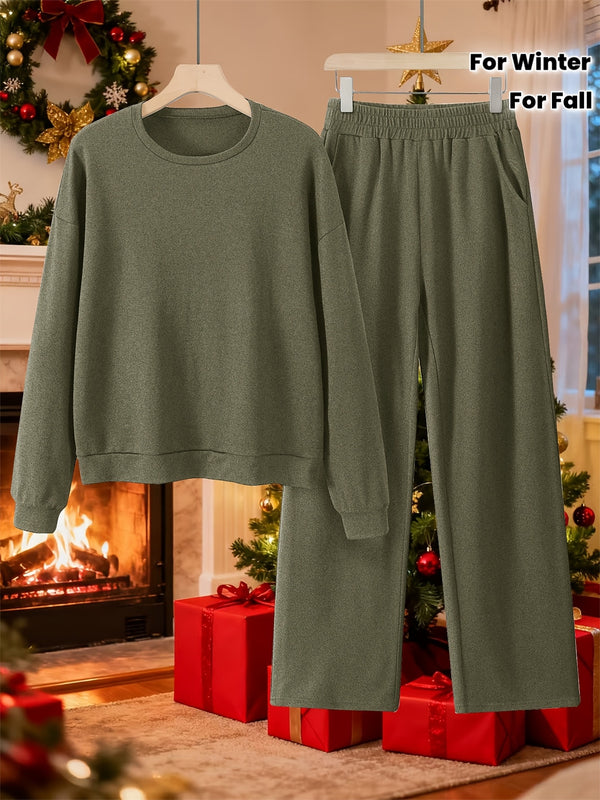 Autumn/Winter New Women's Fabric Two-Piece Set.