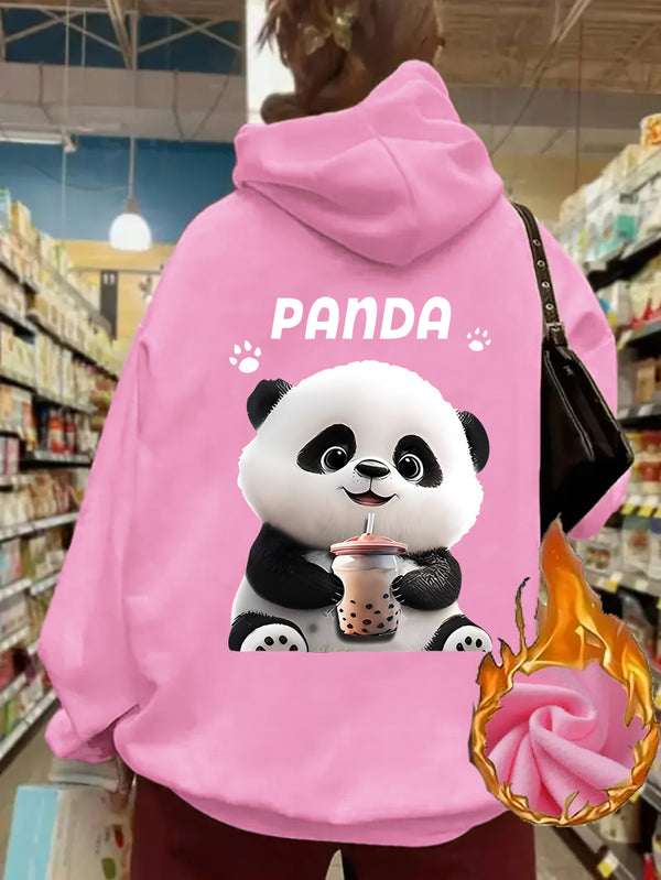 Women's Cozy Fleece-Lined Hoodie with Drawstring & Kangaroo Pocket.