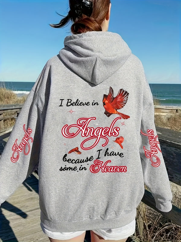 Women's Casual Hoodie, Winter Hooded Pullover with Drawstring Pockets.