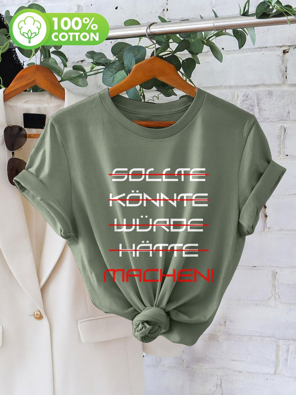 Women’s Short-Sleeve Round-Neck Pure T-Shirt.