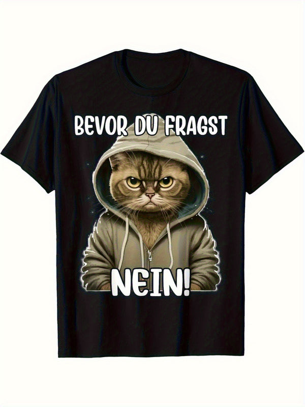 Men's Black Short Sleeve Casual Tee.