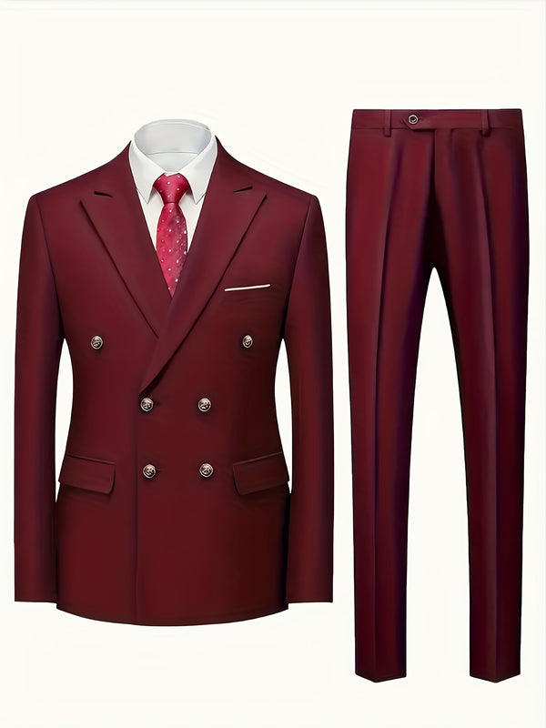 Men'S 2pcs Wedding Suit Set | Slim-Fit Business Blazer and Classic Trousers.
